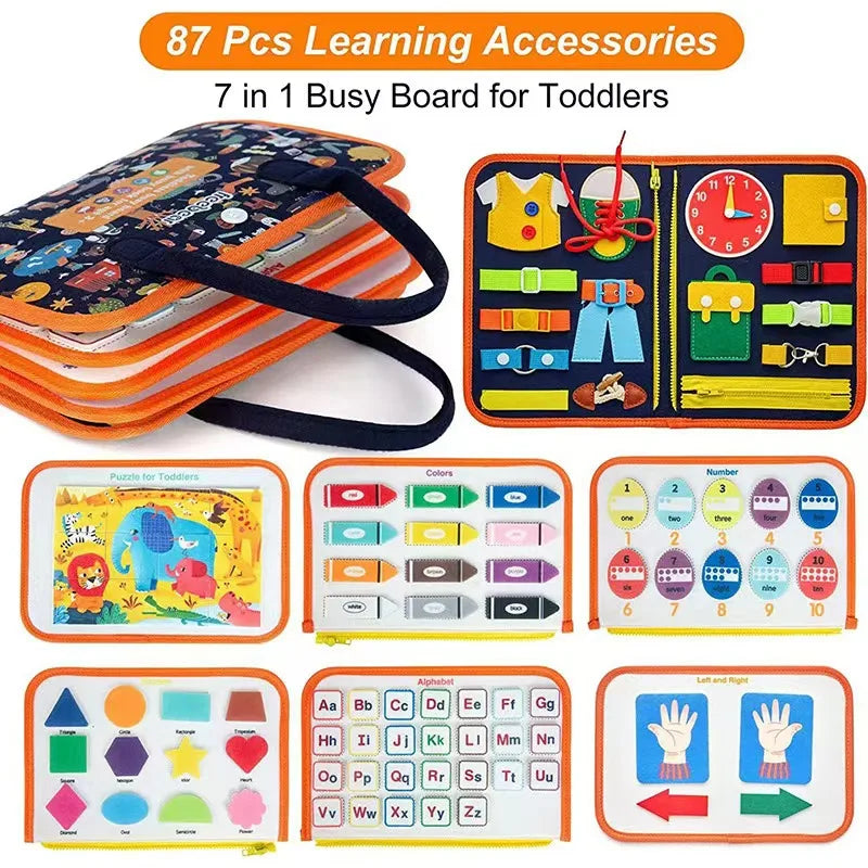 Montessori Busy Board for Ages 3-6 - Sensory Educational