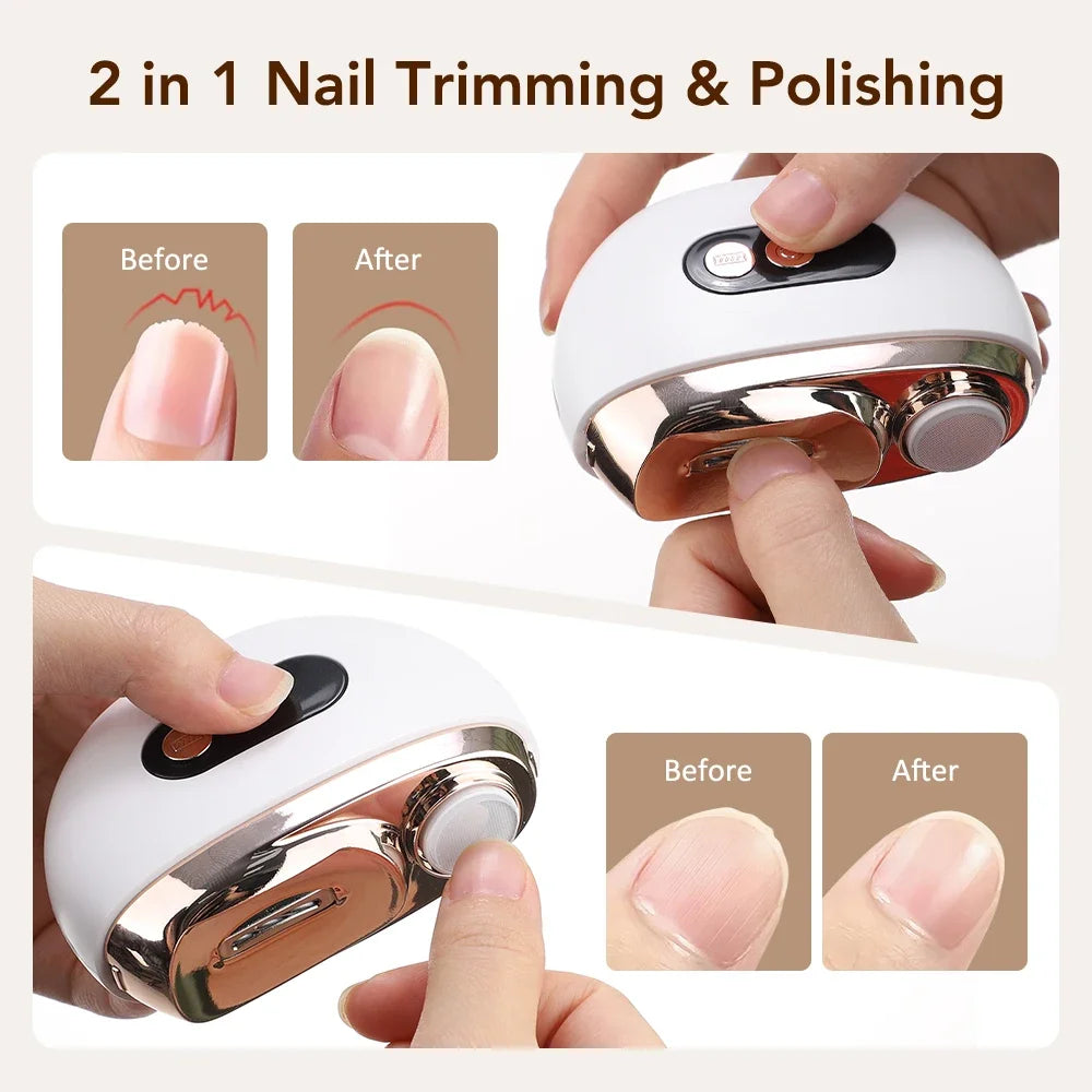 Electric Nail Clipper 2 in 1 Automatic Trimmer