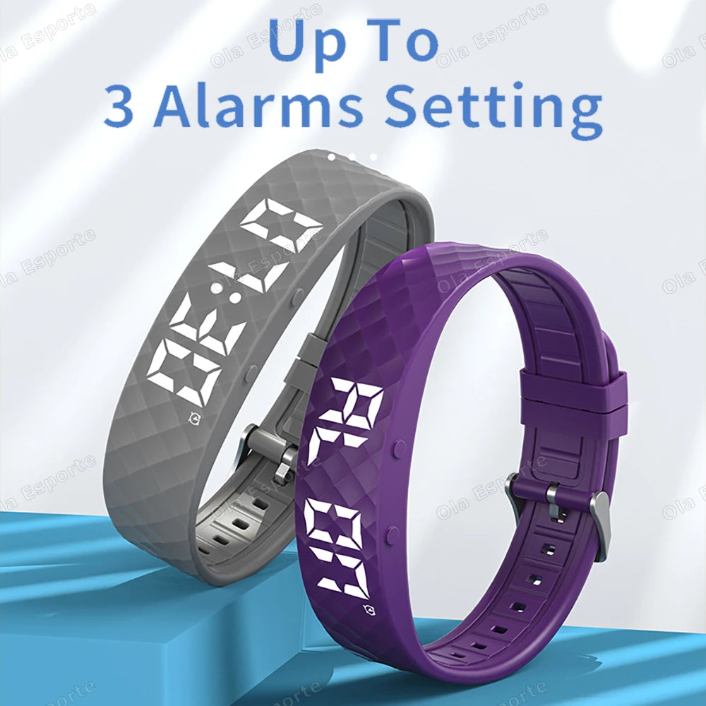 Vibrating Alarm Clock Watch Heavy Sleepers Silent Wake-Up Smart Bracelet