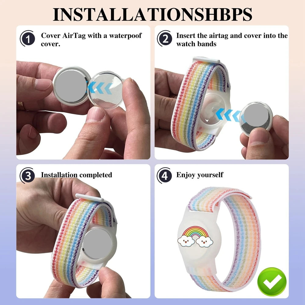 For AirTag Kids Wristband Protective Case for Air Tag GPS  tracker