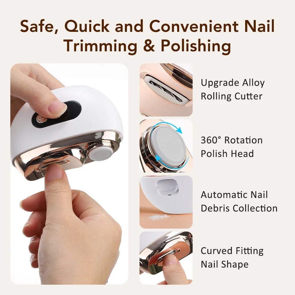 Electric Nail Clipper 2 in 1 Automatic Trimmer