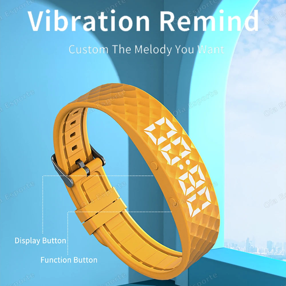 Vibrating Alarm Clock Watch Heavy Sleepers Silent Wake-Up Smart Bracelet