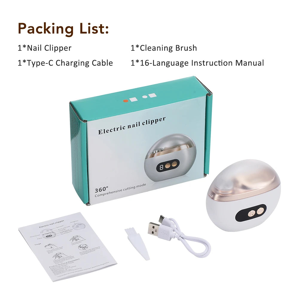 Electric Nail Clipper 2 in 1 Automatic Trimmer